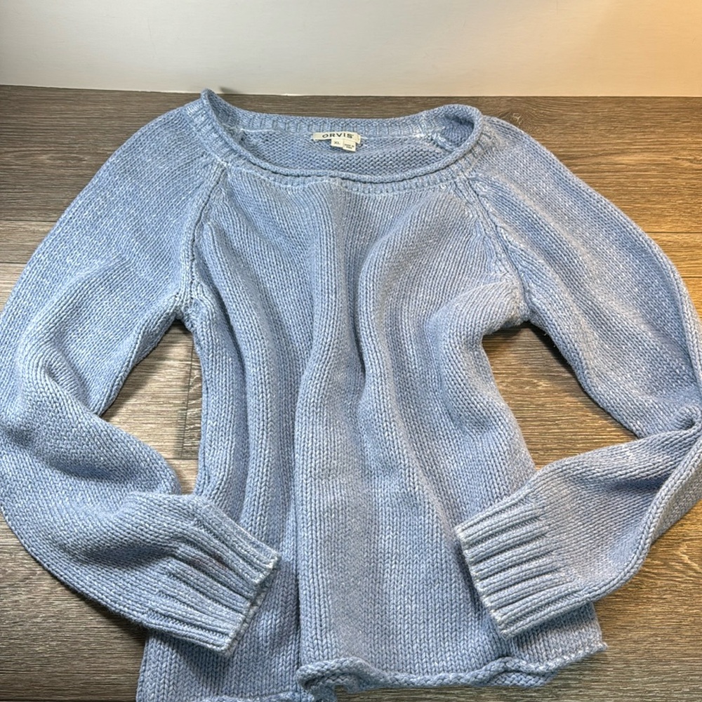 Orvis blue sweater woman’s X-Large